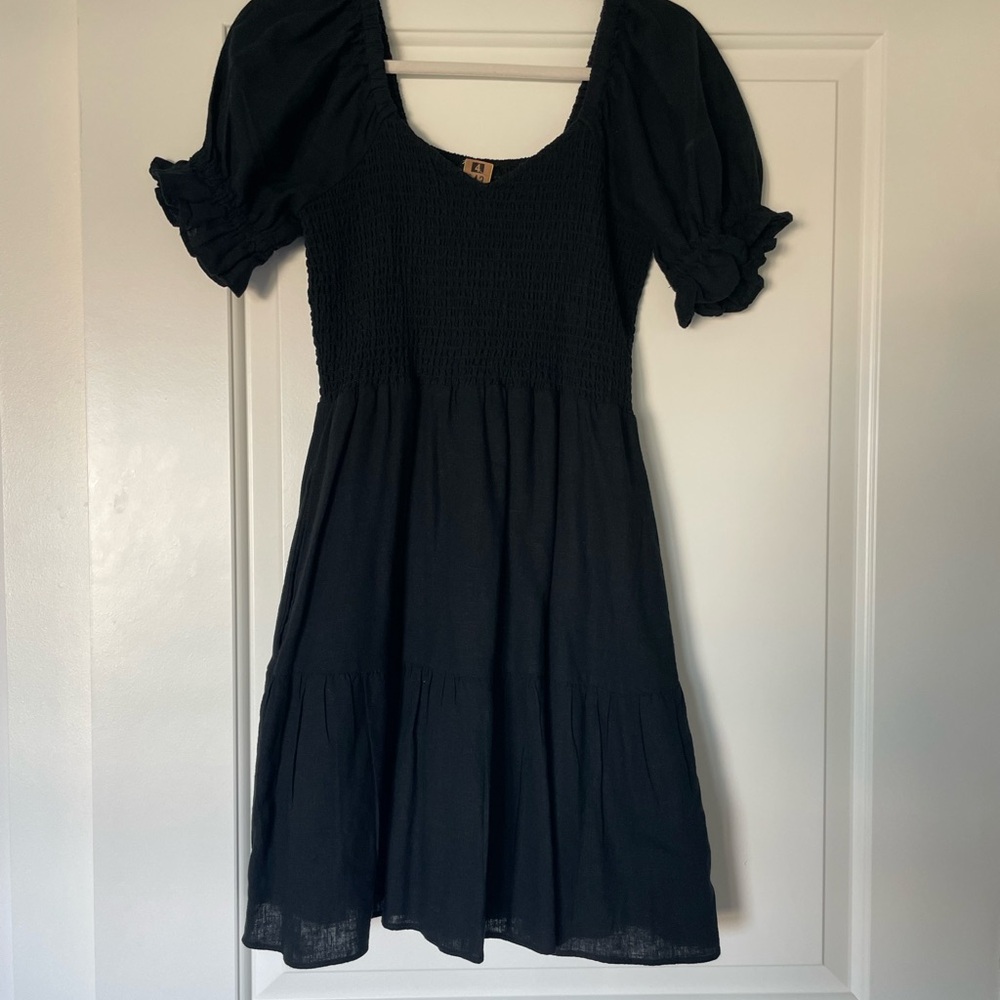 Madewell Black Puff Sleeve Dress